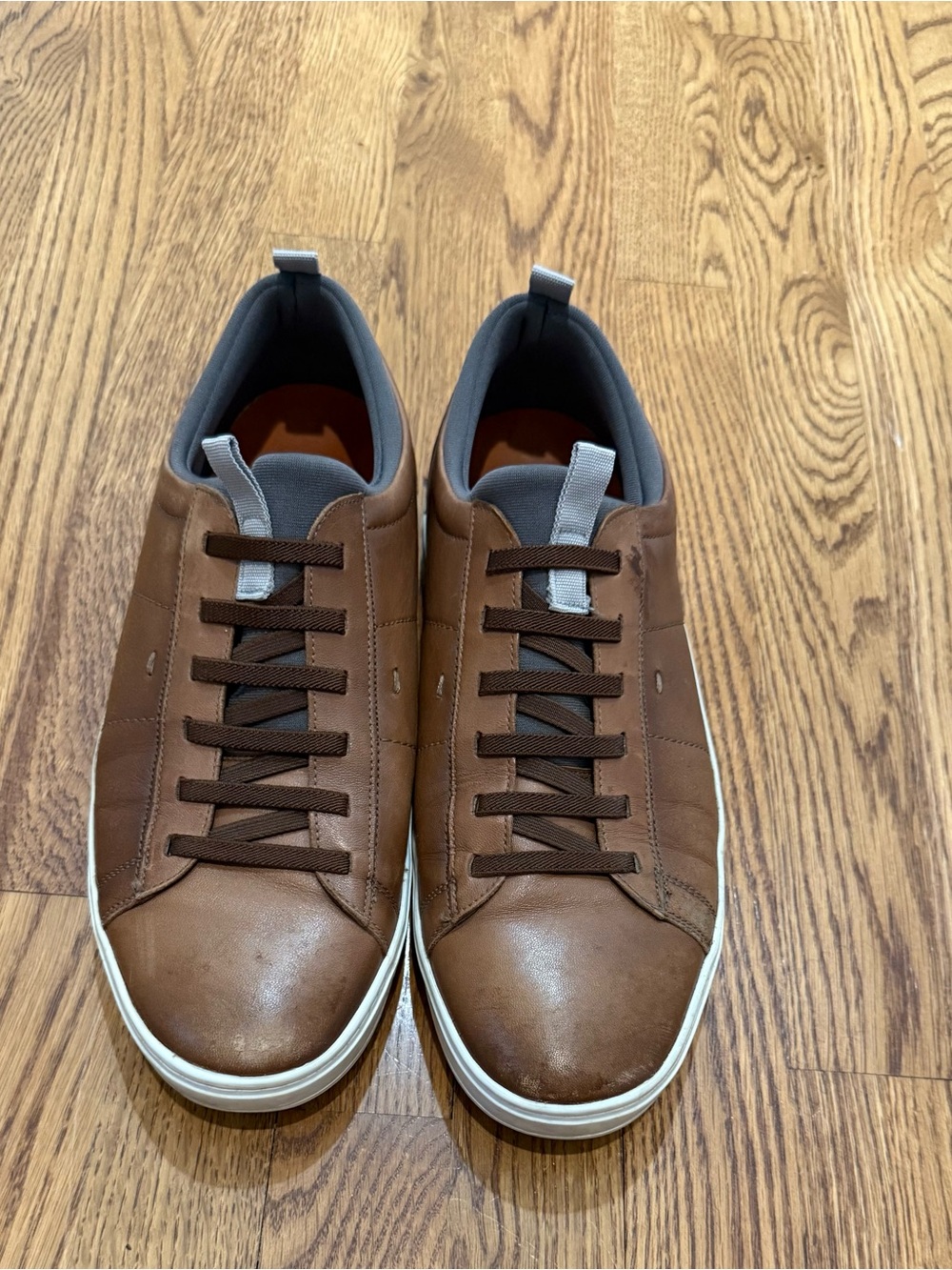 Martin Dingman Brown Leather Low-Top Sneakers with White Soles